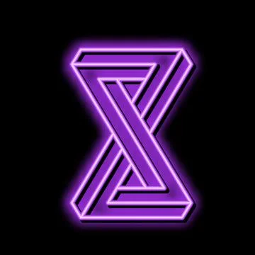 Object impossible geometric shape neon glow icon illustration Stock Illustration