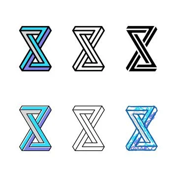 Object impossible geometric shape range color icon vector Illustrazione stock