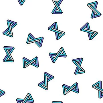 Object impossible geometric shape vector seamless pattern Stock Illustration