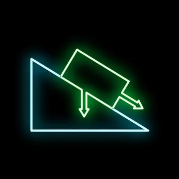 Object on inclined plane showing gravity force Illustrazione stock