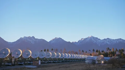 Object of institute of Solar Terrestrial Physics. Unique array solar radio Stock Footage 98056249