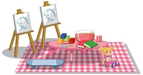 Object for kindergarten, painting time Stock Illustration