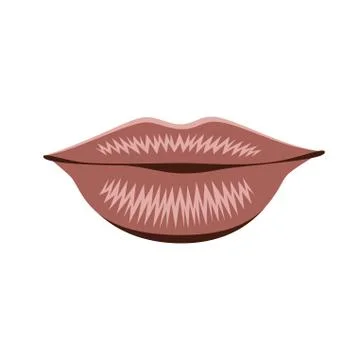 Object lips pink isolated Stock Illustration