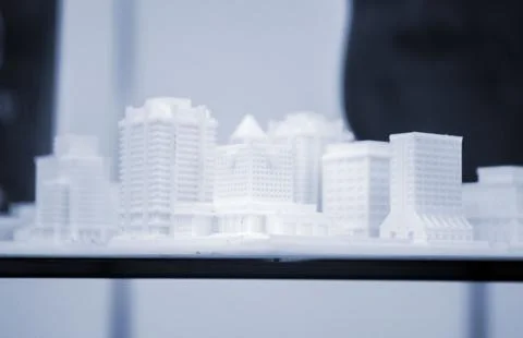 Object model printed on a 3D printer from molten plastic. 3D printer printed Stock Photos