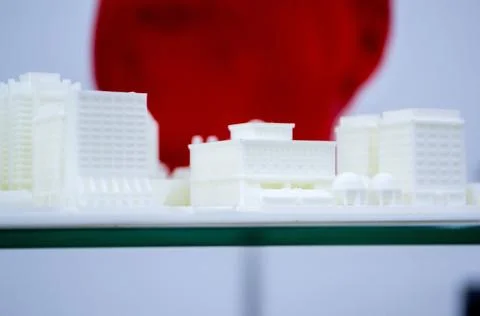 Object model printed on a 3D printer from molten plastic. 3D printer printed Stock Photos