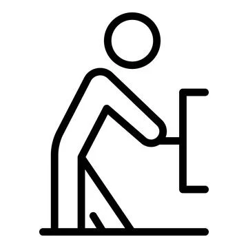 Object move effort icon, outline style 스톡 일러스트