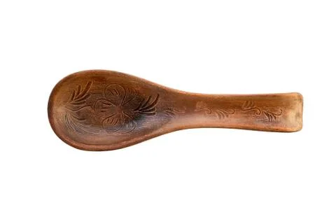 Object -one large ceramic spoon. white background Stock Photos