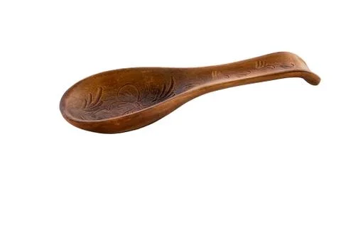 Object -one large ceramic spoon. white background Stock Photos