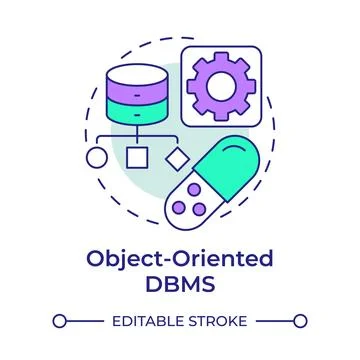 Object oriented dbms multi color concept icon Stock Illustration