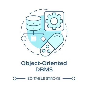 Object oriented dbms soft blue concept icon Stock-Illustration