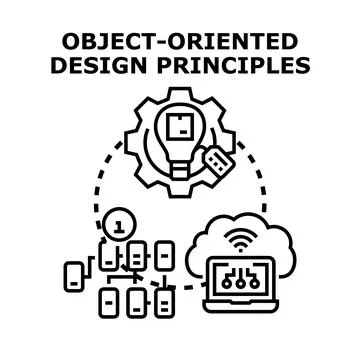Object oriented design principles for software development 스톡 일러스트