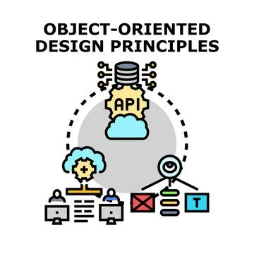 Object oriented design principles vector concept illustrating software deve.. Stock Illustration