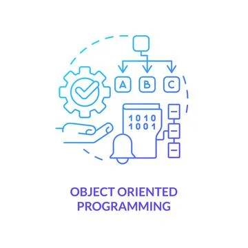 Object oriented programming blue gradient concept icon Illustrazione stock
