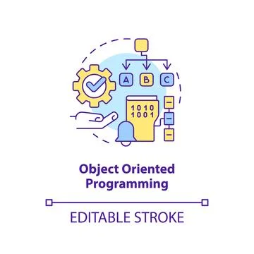 Object oriented programming concept icon Stock Illustration