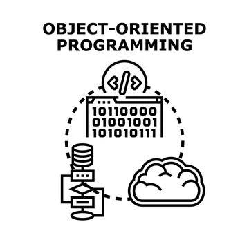 Object oriented programming concept representing software development ecosyst Stockillustratie