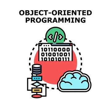 Object oriented programming concept representing software development ecosyst 스톡 일러스트