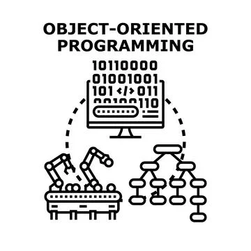 Object oriented programming developing software and data structure 스톡 일러스트