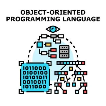 Object oriented programming language concept illustration Stock Illustration