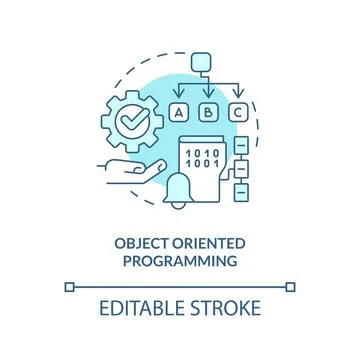 Object oriented programming turquoise concept icon Illustrazione stock
