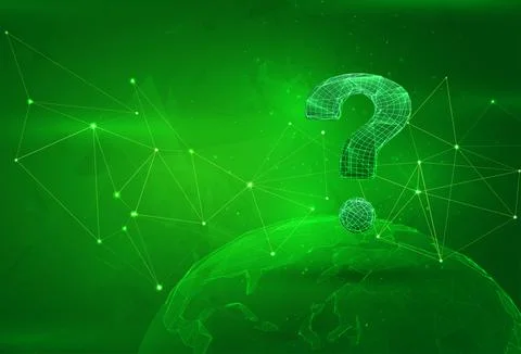 Object over a polygonal planet, on a green background. global data calculatio イラスト素材