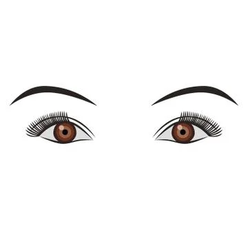 Object pair of eyes brown isolated Stock Illustration