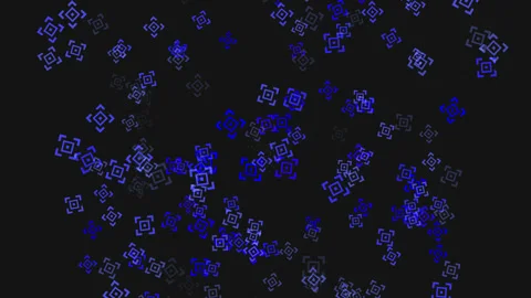 Object pattern moving animated abstract black background Video stock 209154086