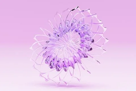 Object placement mockup for cosmetic product with flying abstract torus, 3d r Stock Illustration