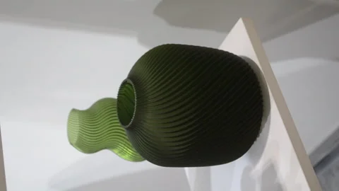 Object printed 3D printer close up Model 3D printer molten plastic Vertical Stock Footage 316477792