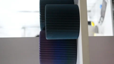 Object printed 3D printer close up Model 3D printer molten plastic Vertical Stock Footage 316478396