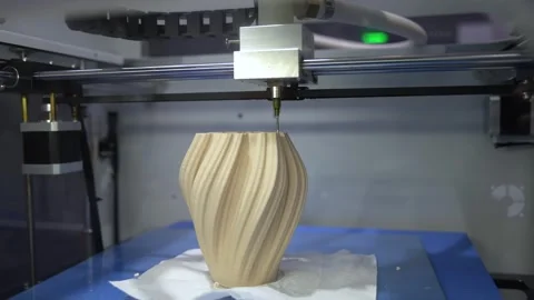 Object printed 3d printer close-up Stock Footage 328521914