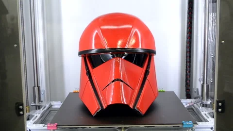 Object printed on 3D printer, on desktop of 3d printer. Video stock 156413754