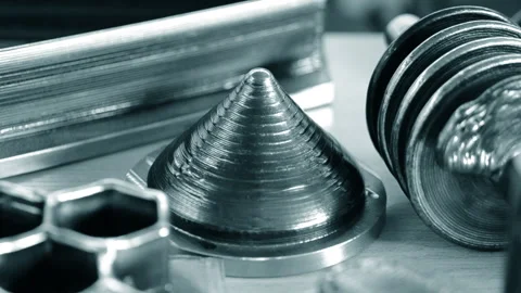 Object printed by 3D printer from metal. Additive manufacturing solution Stock Footage 287708944