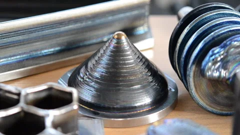 Object printed by 3D printer from metal. Additive manufacturing solution Stock Footage 302888845