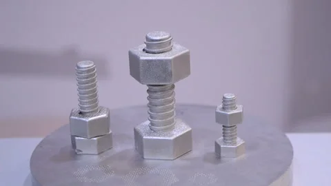 Object printed on 3D printer from metal powder by laser sintering Stock Footage 331181521