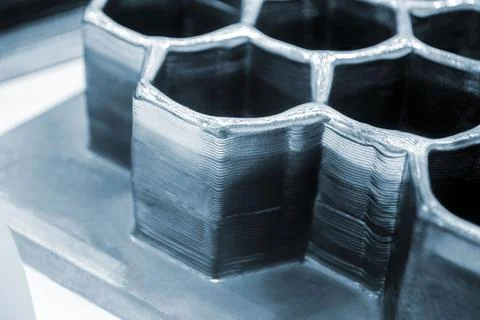 Object printed by 3D printer from metal. Additive manufacturing solution Stock Photos