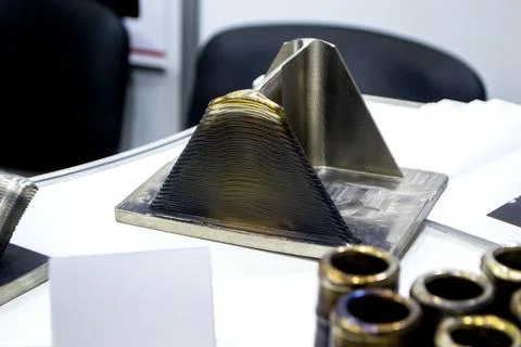 Object printed by 3D printer from metal. Additive manufacturing solution Stock Photos