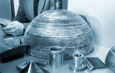 Object printed by 3D printer from metal. Additive manufacturing solution. Stock Photos