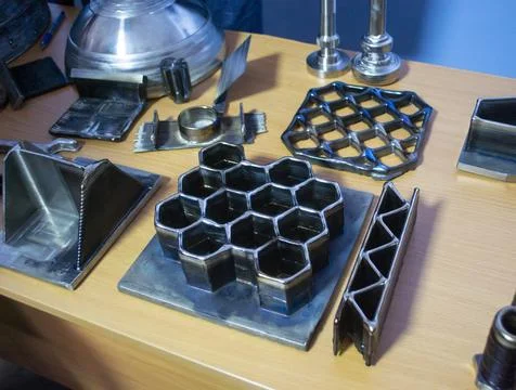 Object printed by 3D printer from metal. Additive manufacturing solution. Stock Photos