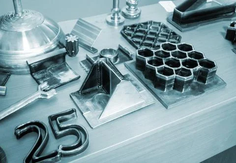 Object printed by 3D printer from metal. Additive manufacturing solution. Stock Photos