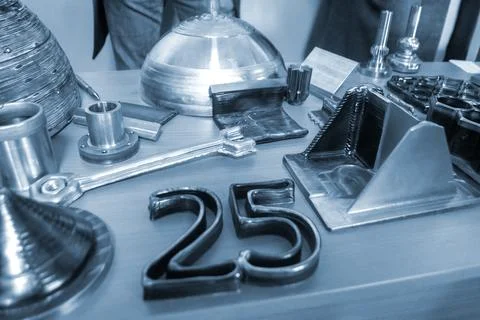 Object printed by 3D printer from metal. Additive manufacturing solution. Stock Photos