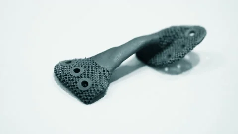 Object printed on metal 3d printer isolated on white background Stock Footage 151876695