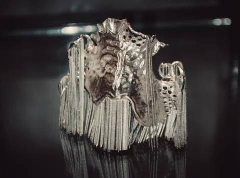 Object printed on metal 3d printer close-up Stock Illustration