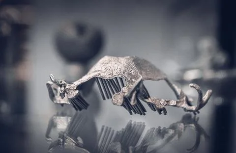 Object printed on metal 3d printer close-up Stock Illustration