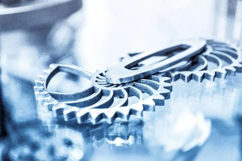 Object printed on metal 3d printer close-up Foto stock