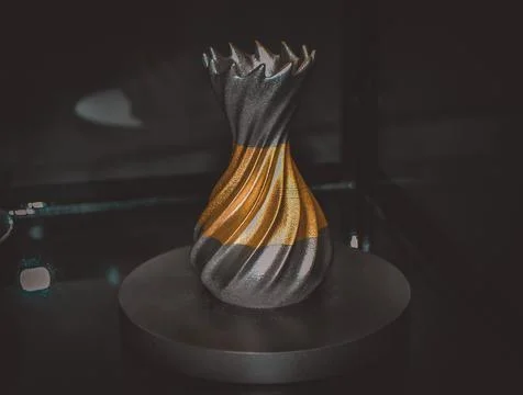 Object printed on metal 3d printer close-up Foto stock
