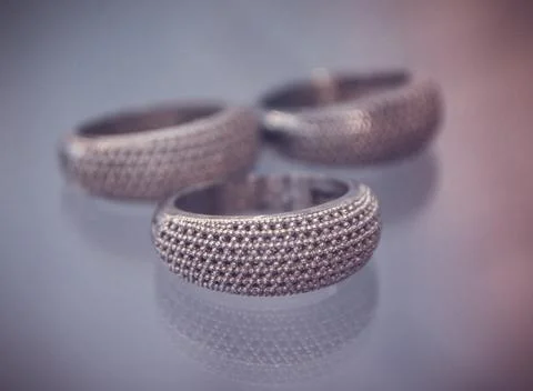 Object printed on metal 3d printer close-up. Foto stock