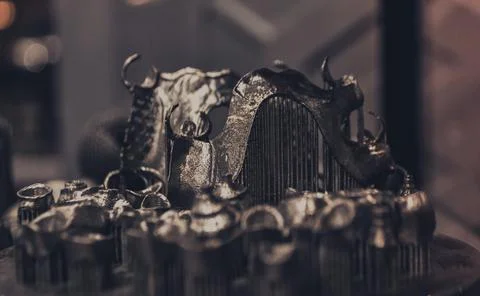 Object printed on metal 3d printer close-up Foto stock