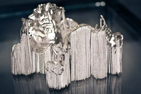 Object printed on metal 3d printer close-up Foto stock
