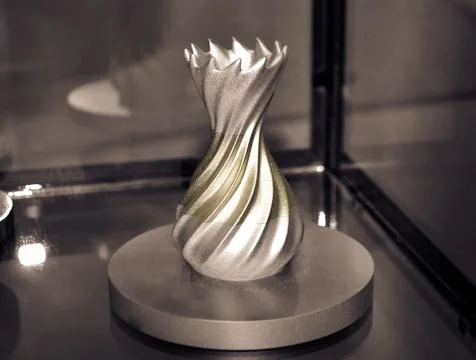 Object printed on metal 3d printer close-up Foto stock