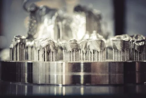 Object printed on metal 3d printer close-up Stock Photos